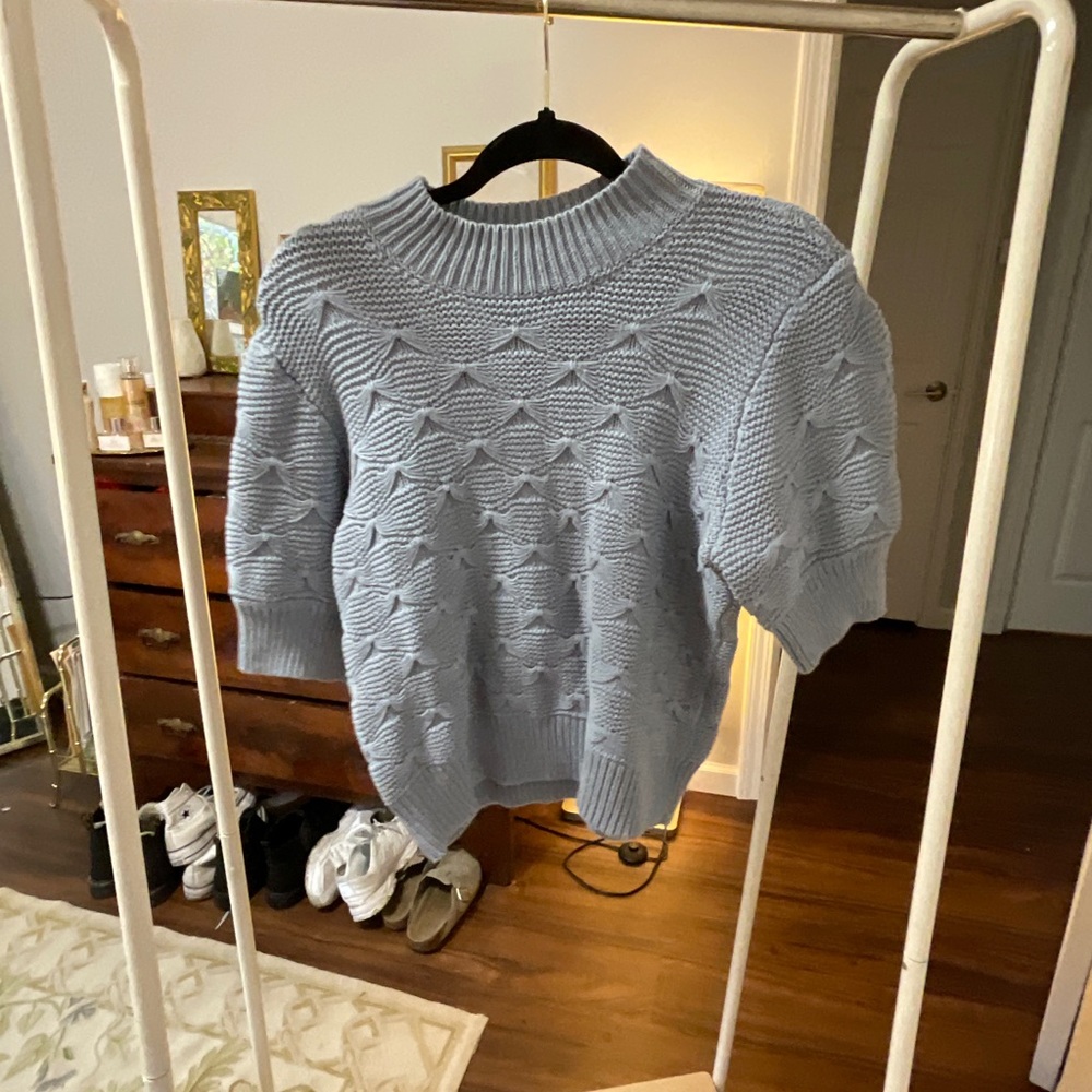 Cute Light Blue Knit Top-XL
